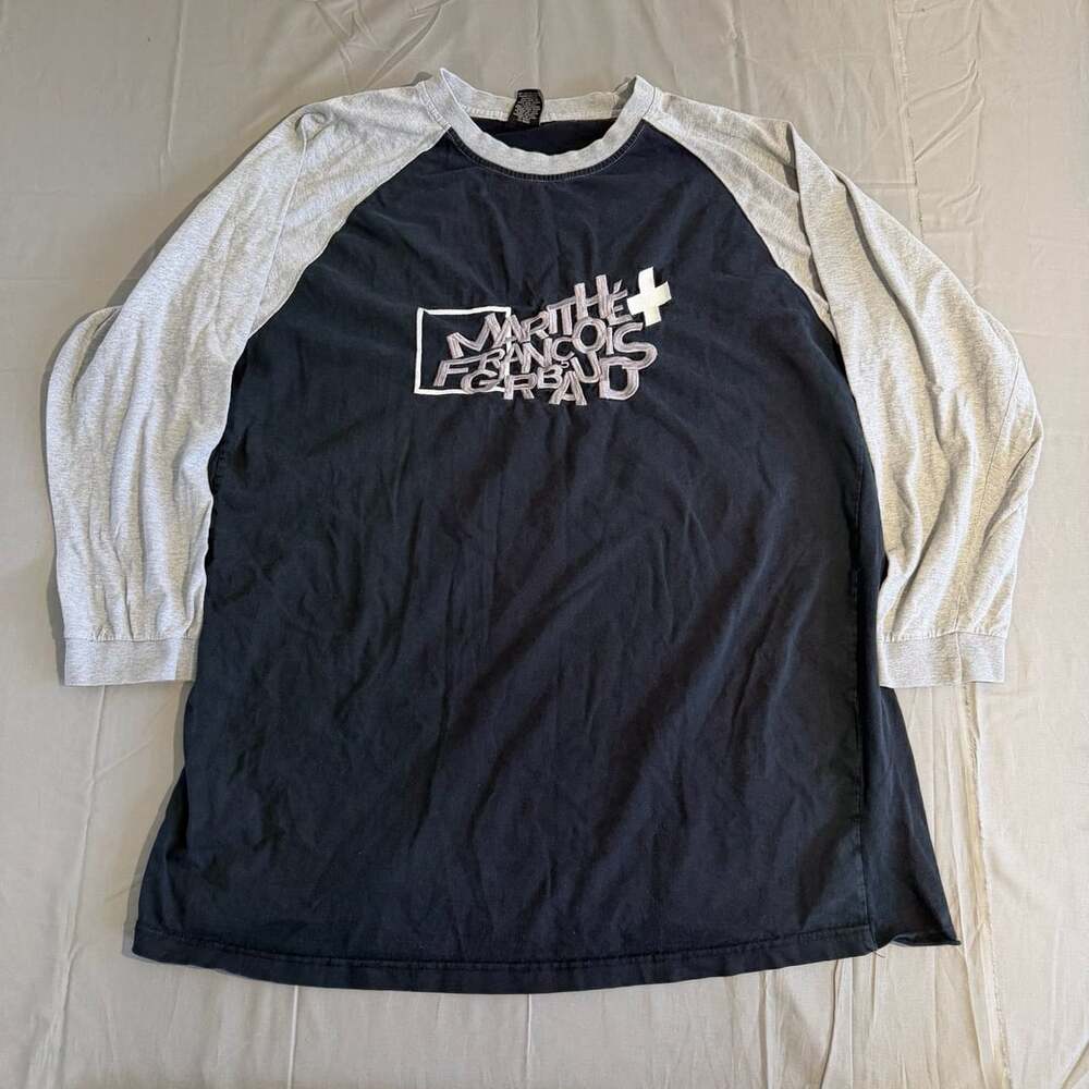 Marithe Francois Girbaud Raglan Long Sleeve Shirt Size XXL Black Grey